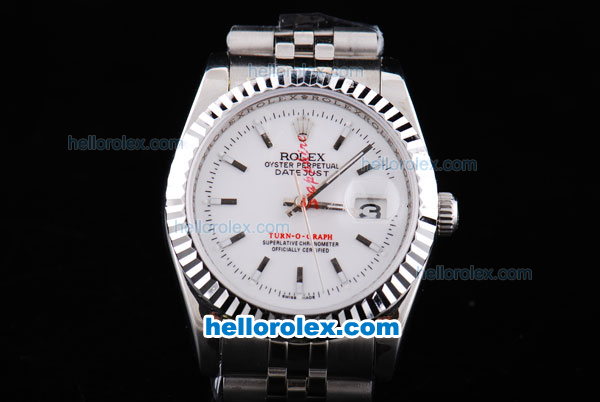 Rolex Datejust Turn-O-Graph Oyster Perpetual Automatic Movement with White Dial - Click Image to Close
